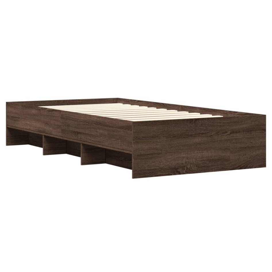 Estructura de cama sin colchón madera marrón roble 100x200