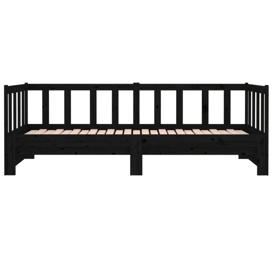 Sofá cama extraíble madera maciza de pino negro 2x(90x190)