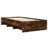 Estructura de cama sin colchón madera roble ahumado 90x200