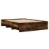 Estructura de cama sin colchón madera roble ahumado 120x190