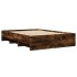Estructura de cama sin colchón madera roble ahumado 120x190