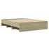 Estructura de cama madera de ingeniería roble Sonoma 135x190