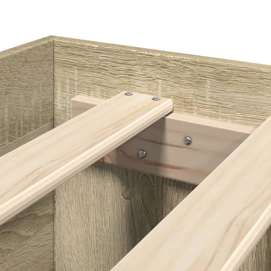 Estructura de cama madera de ingeniería roble Sonoma 135x190