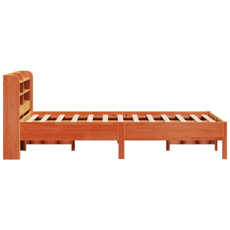 Estructura de cama sin colchón madera maciza marrón 120x190