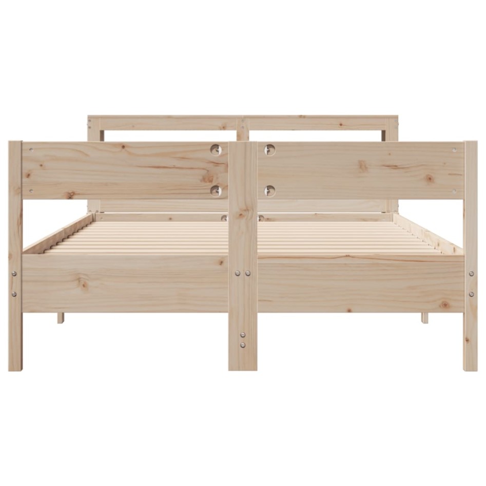 Estructura de cama sin colchón madera de pino blanco 150x200