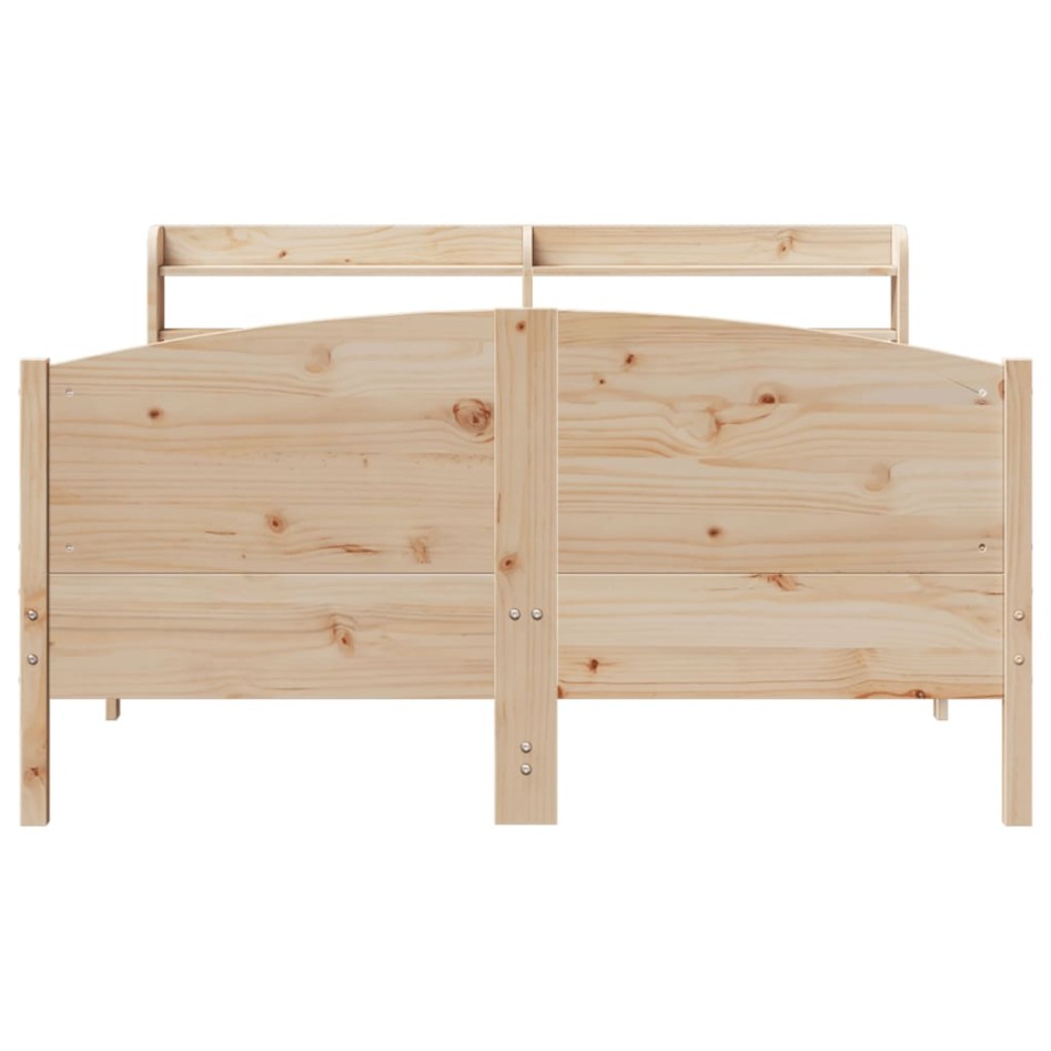 Estructura de cama sin colchón madera maciza de pino 160x200