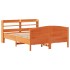 Cama sin colchón madera maciza de pino marrón cera 160x200
