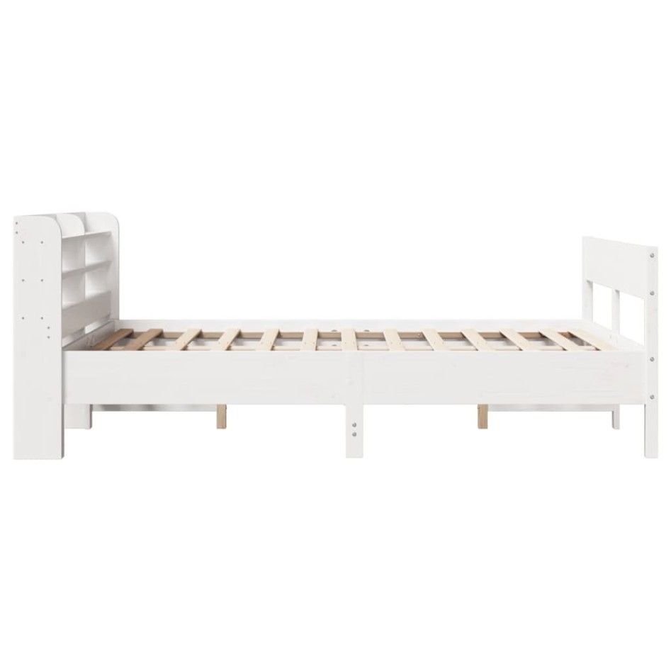 Estructura de cama sin colchón madera de pino blanco 135x190