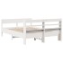 Estructura de cama sin colchón madera de pino blanco 135x190