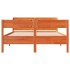 Cama sin colchón madera maciza de pino marrón cera 140x190