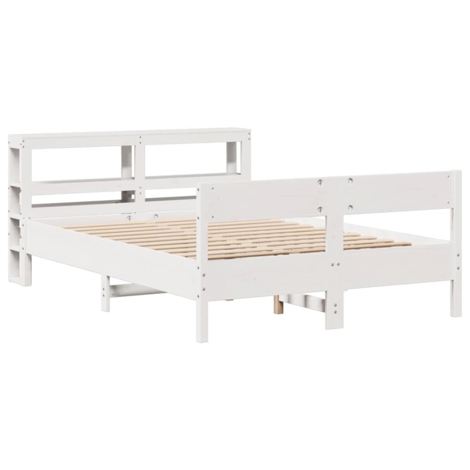 Estructura de cama sin colchón madera maciza de pino 160x200