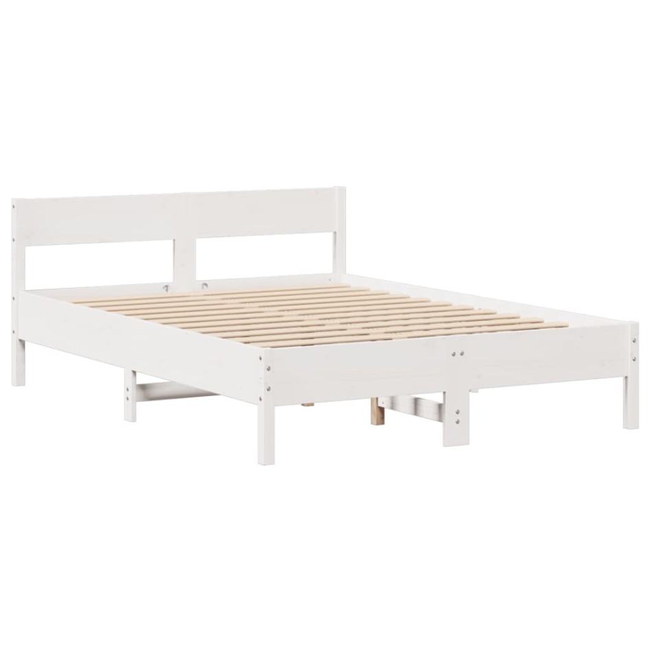 Estructura de cama sin colchón madera maciza de pino 160x200