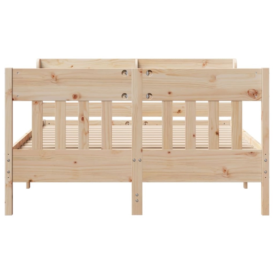 Estructura de cama sin colchón madera de pino blanco 150x200