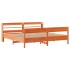 Cama sin colchón madera maciza de pino marrón cera 180x200