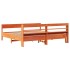 Cama sin colchón madera maciza de pino marrón cera 180x200