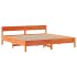 Cama sin colchón madera maciza de pino marrón cera 180x200