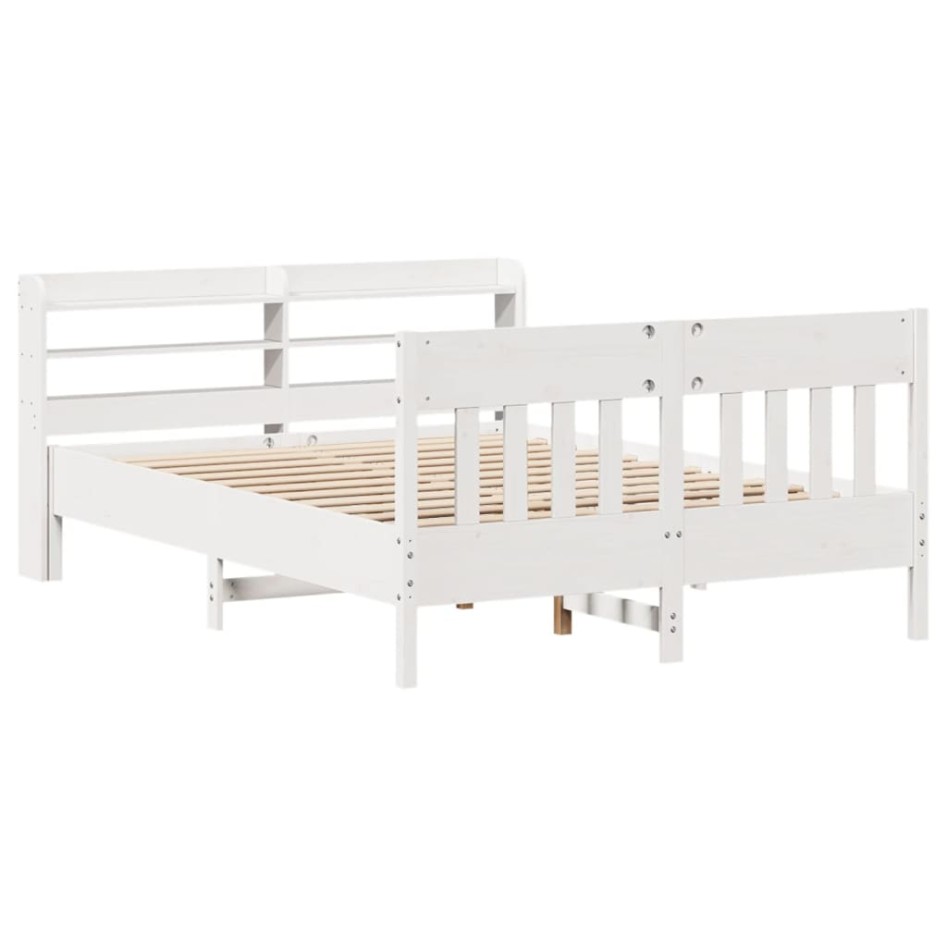 Estructura de cama sin colchón madera maciza de pino 160x200