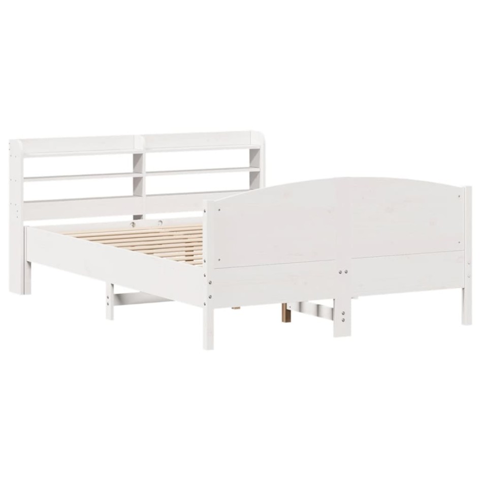 Estructura de cama sin colchón madera de pino blanco 135x190