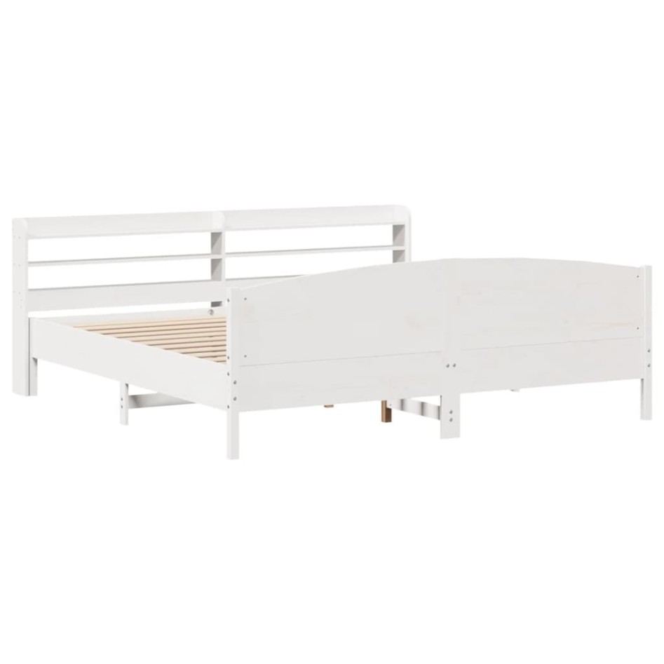 Estructura de cama sin colchón madera maciza blanca 200x200