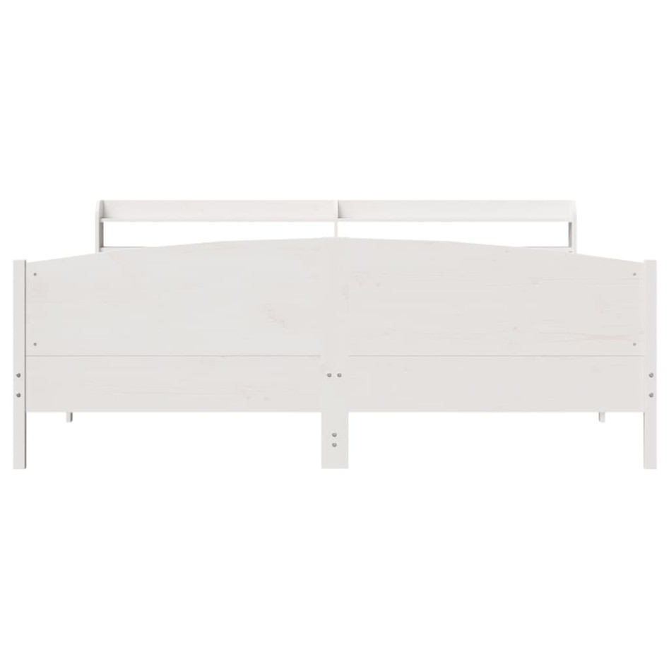 Estructura de cama sin colchón madera maciza blanca 200x200