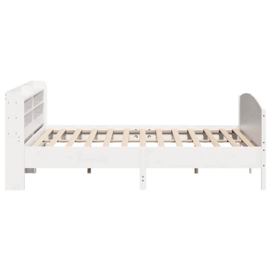 Estructura de cama sin colchón madera maciza blanca 200x200