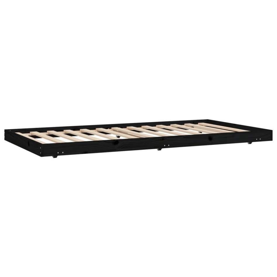 Estructura de cama madera maciza de pino negro 100x200