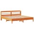 Cama sin colchón madera maciza de pino marrón cera 200x200
