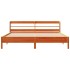 Cama sin colchón madera maciza de pino marrón cera 200x200