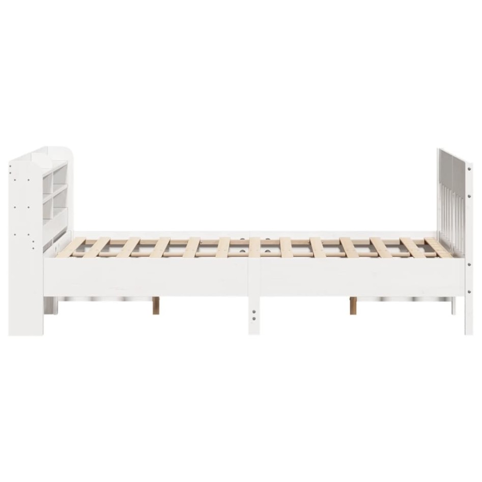 Estructura de cama sin colchón madera de pino blanco 135x190