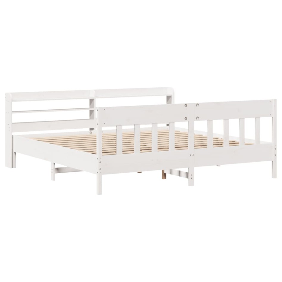 Cama sin colchón madera maciza de pino blanca 180x200