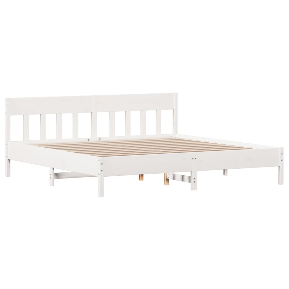 Cama sin colchón madera maciza de pino blanca 180x200
