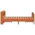 Cama sin colchón madera maciza de pino marrón cera 140x190