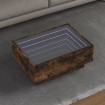 Mesa de centro y LED madera ingeniería roble ahumado 70x50x30cm