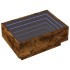 Mesa de centro y LED madera ingeniería roble ahumado