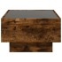 Mesa de centro y LED madera ingeniería roble ahumado