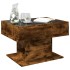 Mesa de centro y LED madera ingeniería roble ahumado