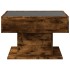 Mesa de centro y LED madera ingeniería roble ahumado