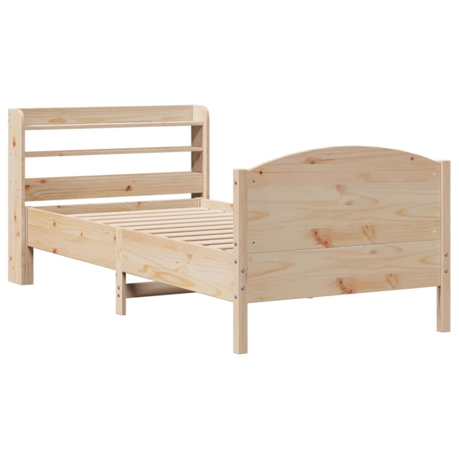 Estructura de cama sin colchón madera maciza de pino 100x200