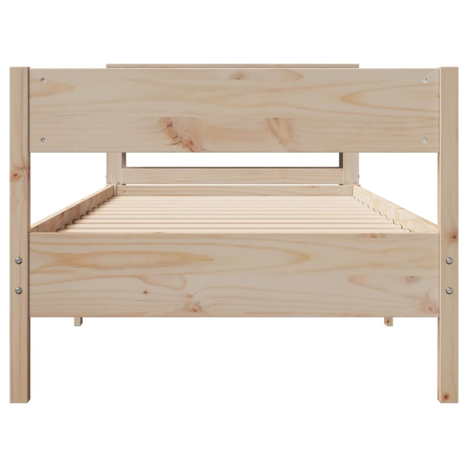 Estructura de cama sin colchón madera maciza de pino 90x200