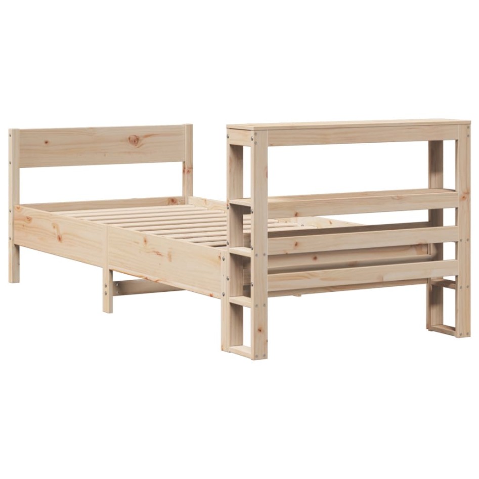 Estructura de cama sin colchón madera maciza de pino 90x200