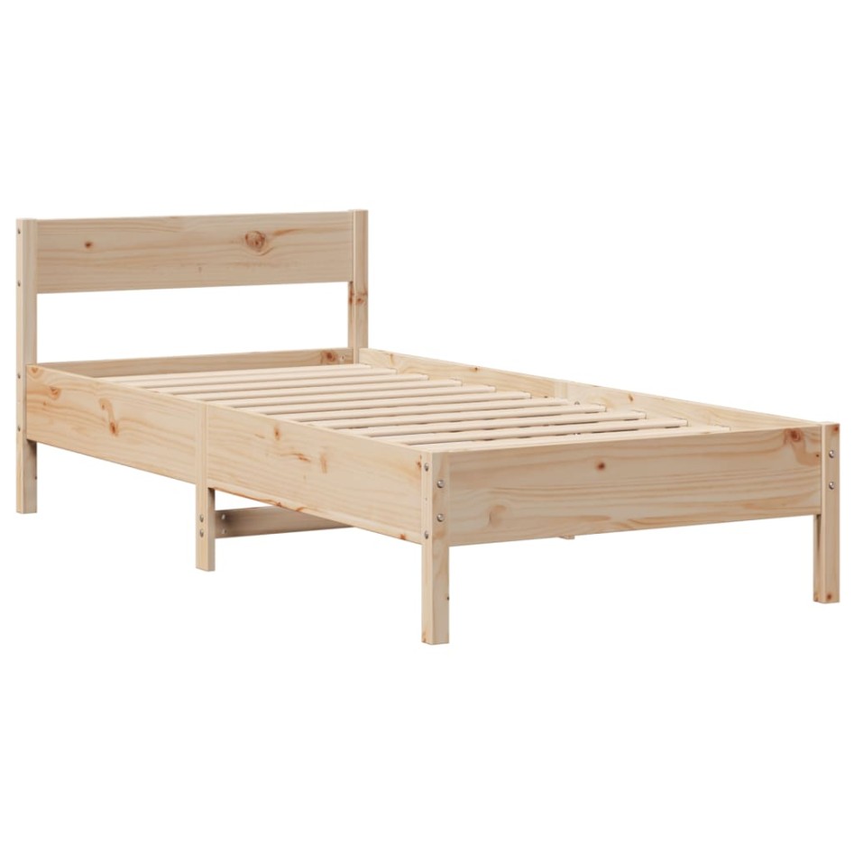 Estructura de cama sin colchón madera maciza de pino 90x200