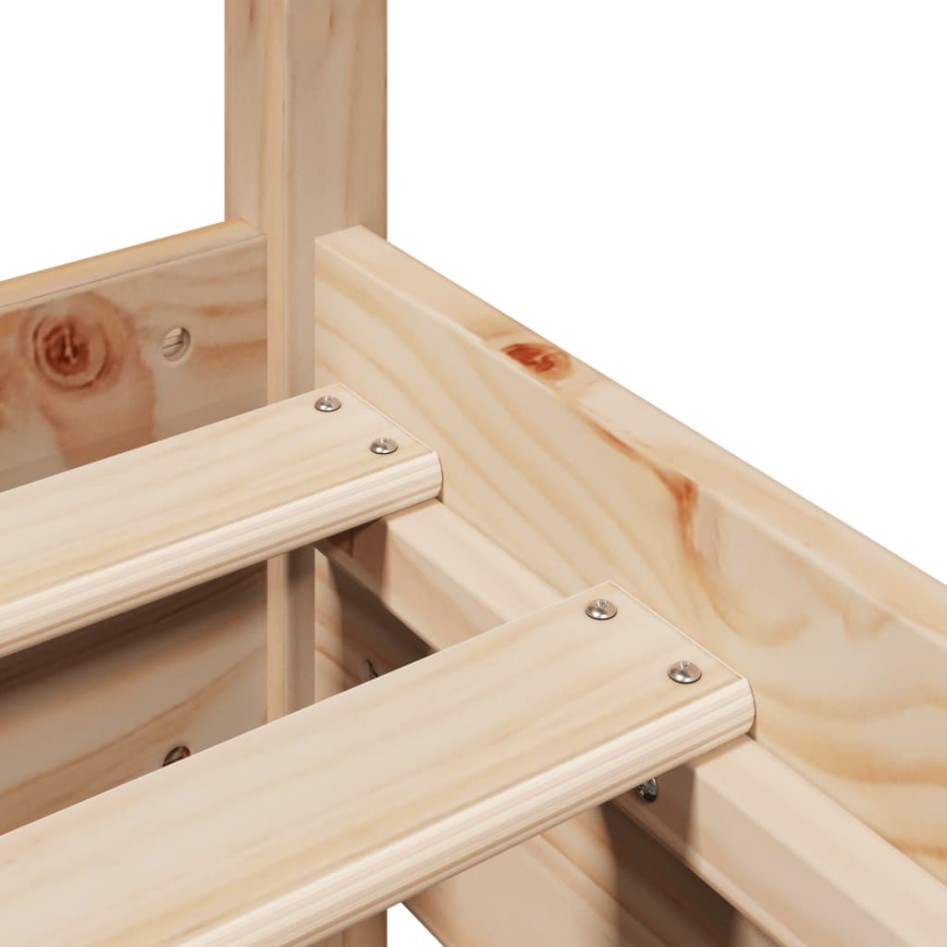 Estructura de cama sin colchón madera maciza de pino 90x200