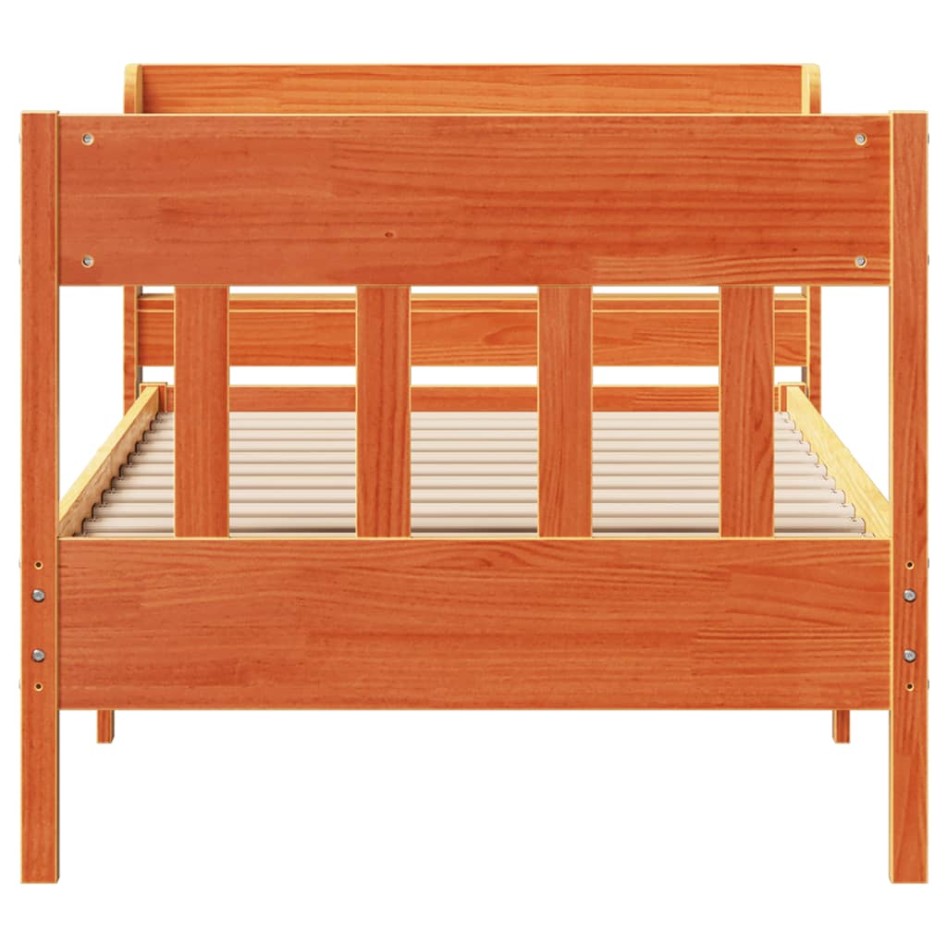 Estructura de cama sin colchón madera de pino marrón 90x200