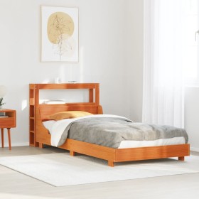 Estructura de cama sin colchón madera maciza marrón 75x190