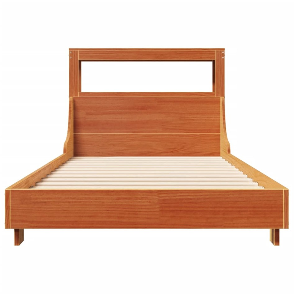 Estructura de cama sin colchón madera maciza marrón 75x190