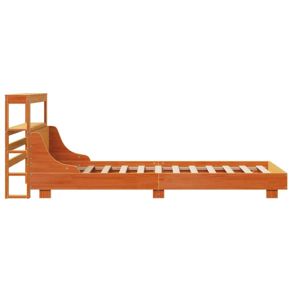 Estructura de cama sin colchón madera maciza marrón 75x190