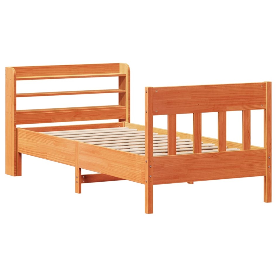 Estructura de cama sin colchón madera maciza marrón 90x190