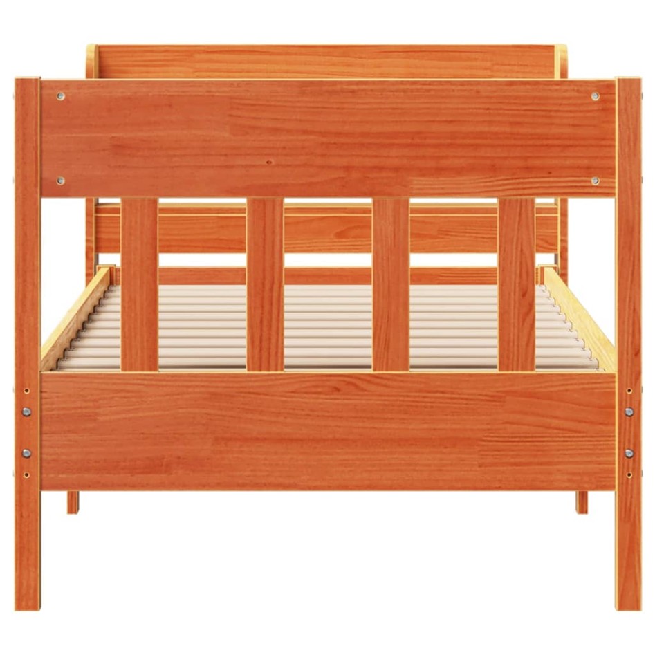 Estructura de cama sin colchón madera maciza marrón 90x190