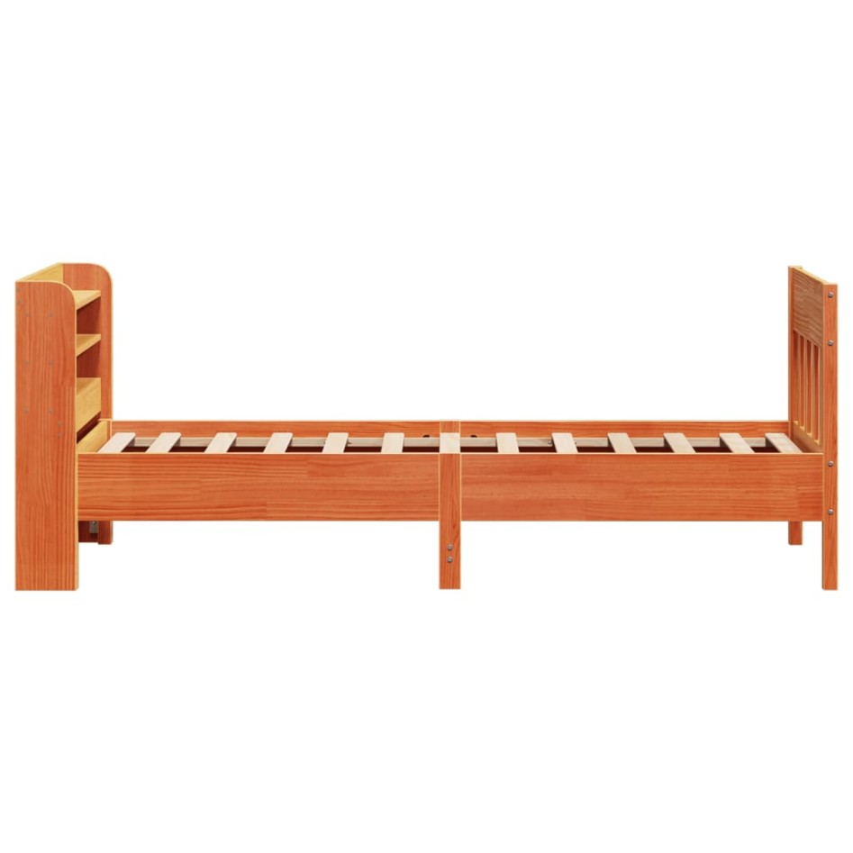 Estructura de cama sin colchón madera maciza marrón 90x190