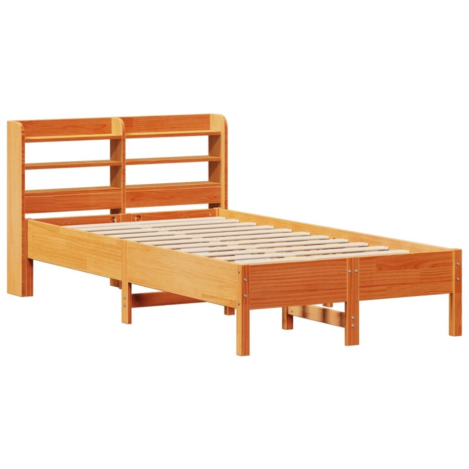 Estructura de cama sin colchón madera de pino marrón 90x200